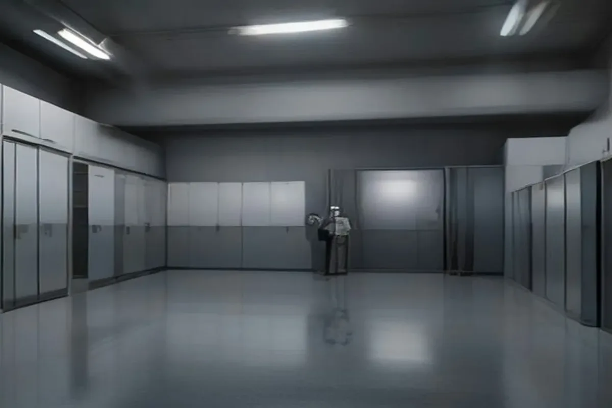 Interior of a modern battery or vehicle production plant