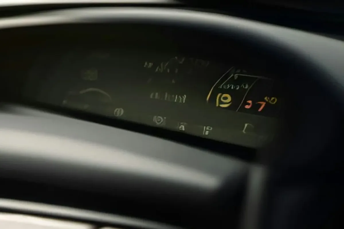 Car odometer showing mileage on a modern dashboard