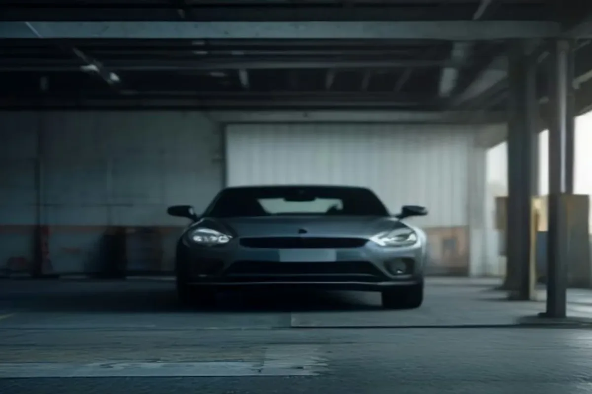 Parked car in a modern garage