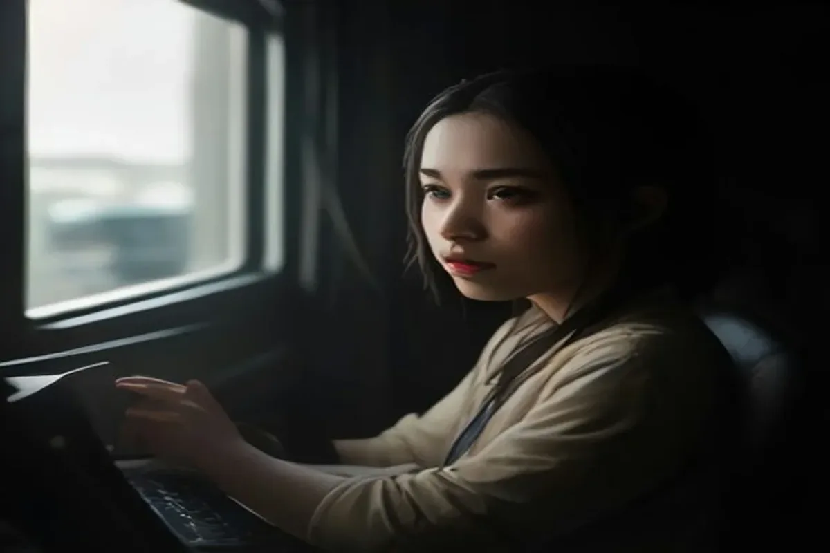 Driver interacting with the vehicle infotainment system