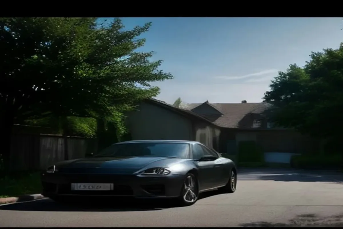 Car parked on a driveway receiving an update